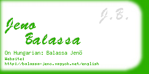 jeno balassa business card